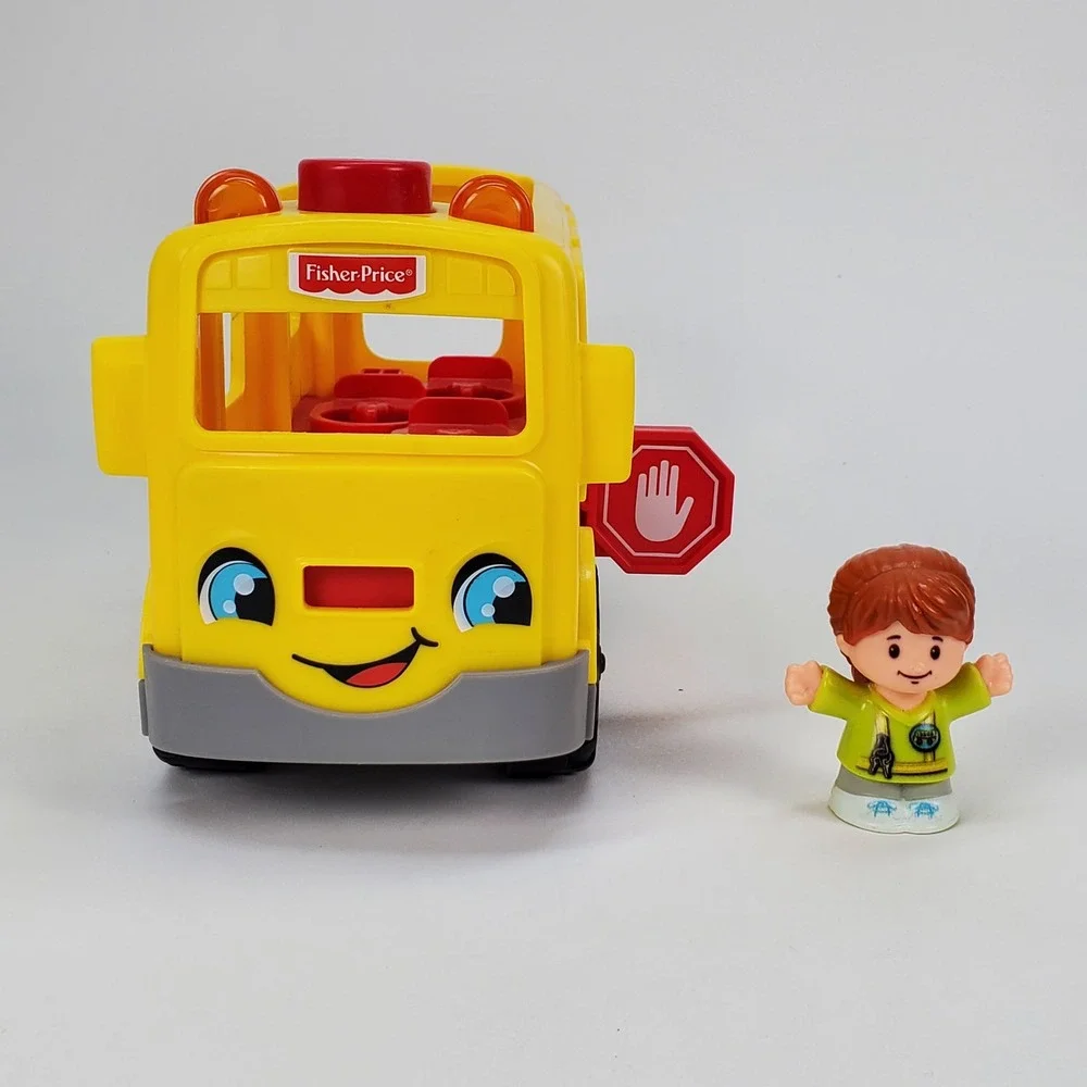 Fisher-Price Little People Sit with Me School Bus Yellow Musical Toy with Figure